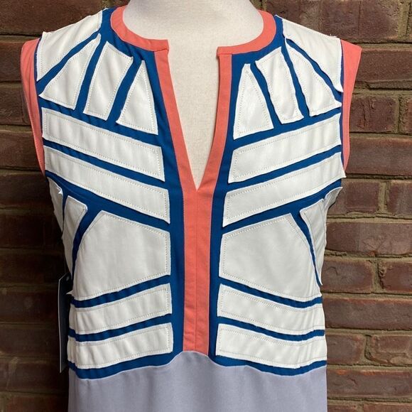 Bagatelle Collection Grey & Blue Sleeveless Dress Size Small NWT - Picture 3 of 6